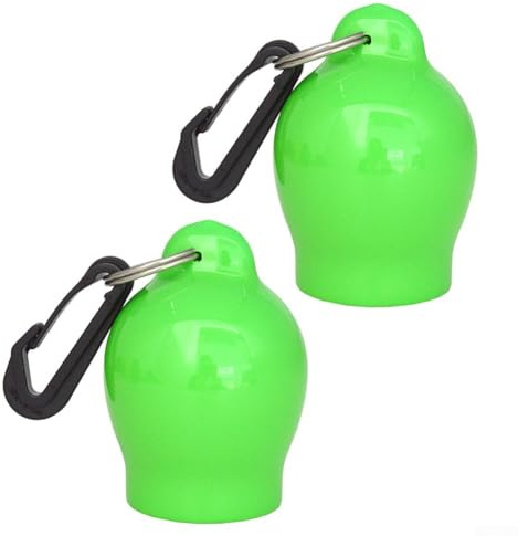 Axorafow 2er-Pack PVC-Mundstück-Abdeckung für Tauchregler, mit 316 Edelstahl-Splitter für Ring-Snap-Clip, hygienischer Oktopus-Mundstückhalter für Standard-Atemregler, Neongelb-Grün (Schwarz)