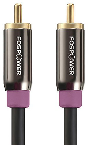 FosPower - 3M Cavo RCA Audio - Cavo maschio-maschio - Cavo schermato Doppio 24K Dorato Placcato – Aux, Subwoofer, Altoparlante