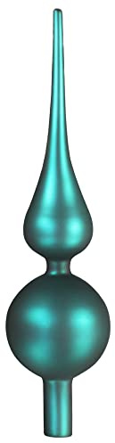 com-four® Christbaumspitze in blaugrün matt, Weihnachtsbaumspitze | Tannenbaumspitze für Ihren Christbaum - 28 cm