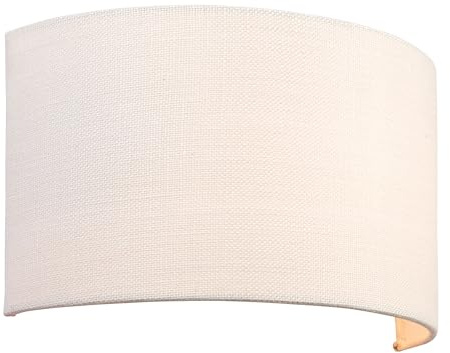 National Lighting Luke Modern Indoor Hallway Lounge Half Round Wall Light E27 Light Shade in White Fabric