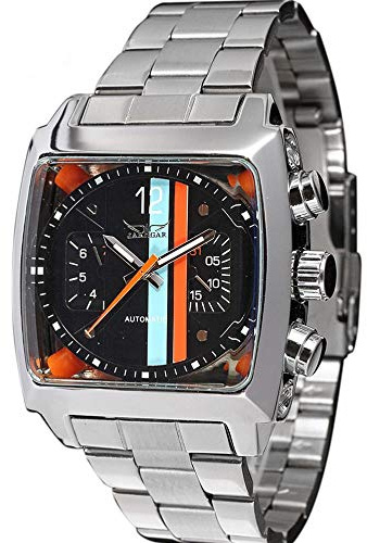 Ourui Orologi Da Polso,Orologio Meccanico Automatico Multifunzionale Con Quadrante Quadrato, Nero