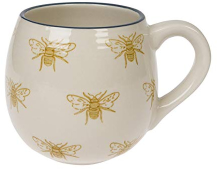 Sophie Allport - Bees Mug, Stoneware, Dishwasher & Microwave Safe, Large Coffee, Tea or Hot Chocolate Cup (500ml)