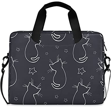 HaJie - Bolsa para ordenador portátil de 15,6 cm, diseño de gato estrella, diseño de animales, maletín para mujeres, hombres, niñas y mujeres