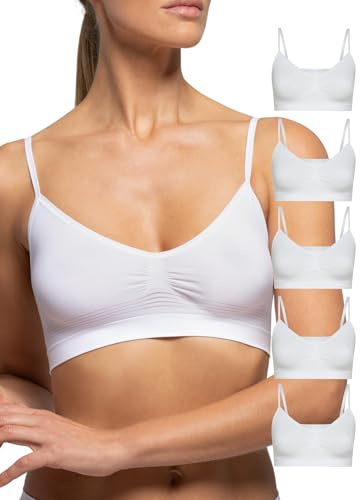 POMPEA 5 Pezzi Reggiseno Senza Ferretto Invisibile con Spalla Stretta