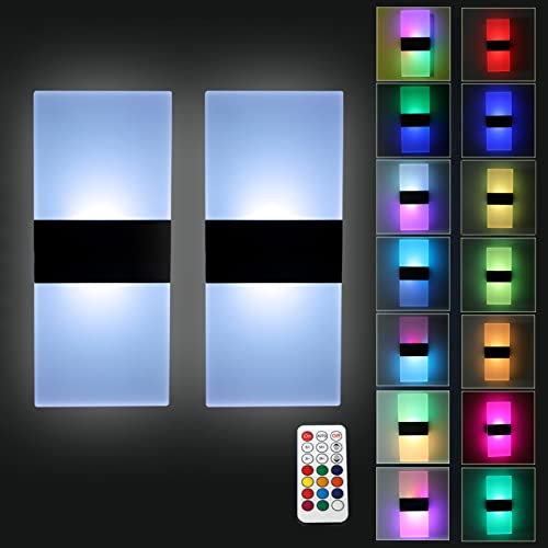 VOMI LED Wandleuchte RGB Farbwechsel batteriebetrieben für Innen mit Fernbedienung Wiederaufladbar USB Wandlampe Dimmbar Stimmungsbeleuchtung für Wohnzimmer Schlafzimmer Kinderzimmer