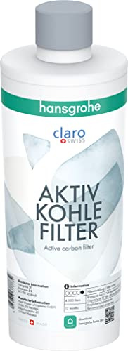 hansgrohe Filtre à charbon actif, cartouche filtrante pour Aqittura M91, filtre à eau, filtre de rechange, capacité de filtration 4000 litres à 15° dH