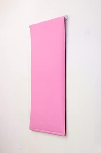 Funky Gadgets Roller Blinds Thermal Blackout Roller Blind, Easy Fit Child Safe Trimmable UV Protection Home Office Window Blinds, Pink Blind (90cm Wide X 165cm Drop)