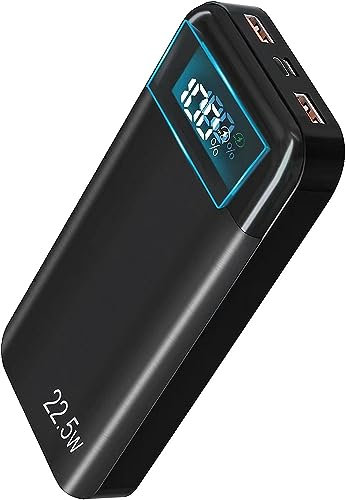 Power Bank 27,000mAh, PD3.0 QC4.0 22.5W Fast Charging PD20W USB C PowerBank Portable Charger With LCD Display 3 Outputs & 2 Inputs for Smartphones Tablets and More