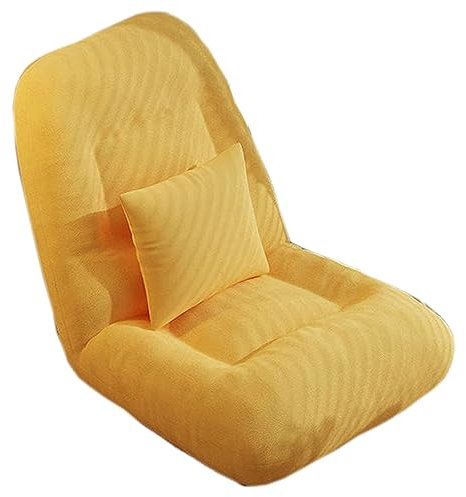 XLIHAWY Chaiselongue-Sofa, Verstellbarer Liegestuhl, Klappbare Bodenliege Mit Kissen Für Wohnzimmer Schlafzimmer (Farbe : Gelb, Größe : 22x20x24in)
