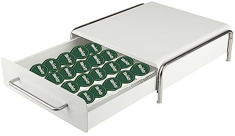 Aufbewahrung für Kaffeekapseln, Kaffeekapselhalter Schublade zur Aufbewahrung von Kaffeekapseln Dolce Gusto, Vertuoline, Kapazität 36 Kapseln, 30,5 x 31,5 x 10 cm