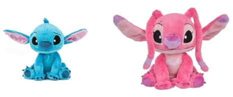 Simba 6315876953NPB - Disney Lilo und Stitch, Plüschtier 25cm & 6315876954NPB - Disney Lilo und Stitch Plüschfigur, 25cm, Angel, Kuscheltier, ab den ersten Lebensmonaten geeignet