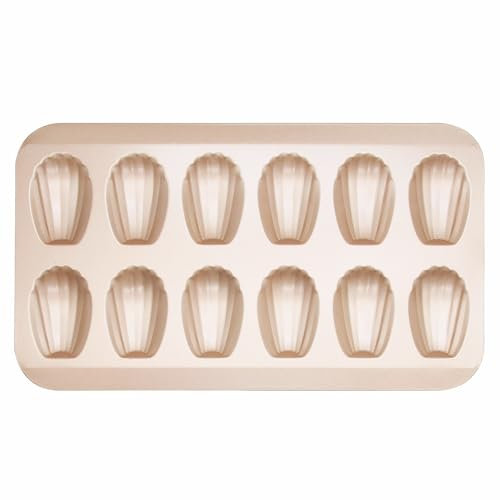 BE-TOOL Madeleines - Teglia da forno antiaderente con 12 cavità, stampo per torta, 40 x 23 cm, 1 pezzo