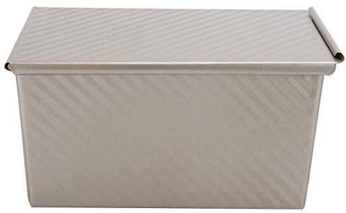 Loaf Pan with Lid Non-Stick Bread Pan Toast Mould with Cover Bakeware Tin for Baking Bread Homemade Cakes, Meatloaf Golden