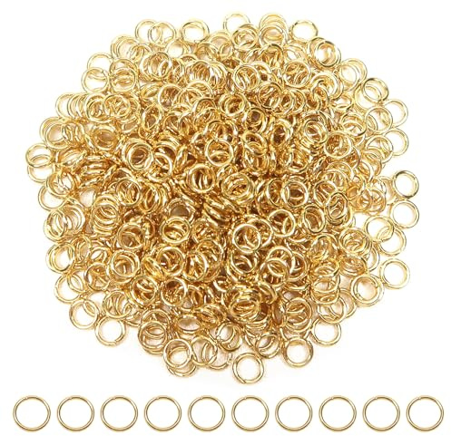 TOAOB 500 Stück Jump Ringe Spaltringe 4mm Edelstahl Golden Sprungringe Offene Biegeringe Verbindungsringe für DIY Schmuckherstellung Halsketten Armband Schlüsselanhänger