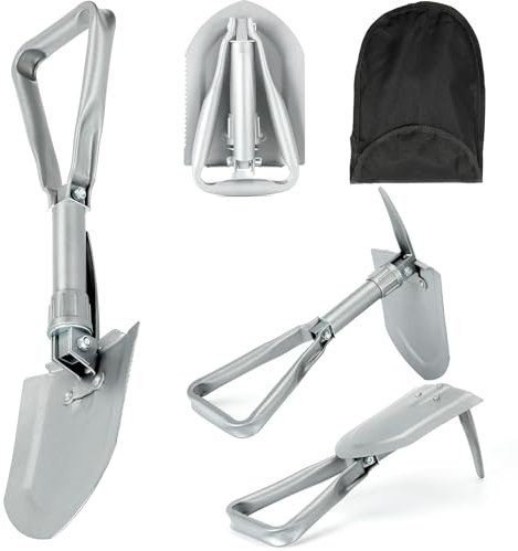 Pieghevole Pala 58cm, Pala da neve, Strumento Di Trincea In Acciaio Ad Alto Tenore Di Carbonio 50#, Pala Da Campeggio Pieghevole Militare,Portatile Vanga, Per Campeggio, Escursionismo, Attivit, Car