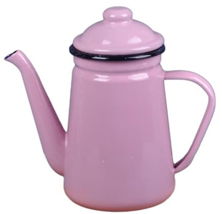 Fenteer Cafetera Esmaltada de 1,1 Litros, Diseño Moderno Y Elegante, Rosa, tal como se describe