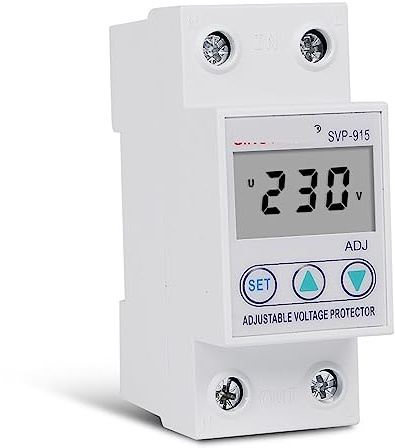 40A 63A 80A monofásico DIN Rail LCD Digital Protector de tensión regulable dispositivo de sobretensión de reconexión automática relé de voltaje 1 Uds Interruptor automático (Size : 63A)