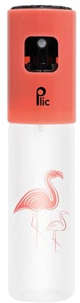 PLIC – Botella pulverizadora de 100 ml – Pulverizador recargable – Difusión fina y suave – Formato práctico para viajar (avión) – Multiusos – Transparente y rosa