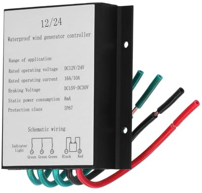 HYZHANHONG Regulador del generador del aerogenerador de 2000W-3000W, regulador de Carga de la batería del regulador automático Impermeable IP67, 12V-48V,24v