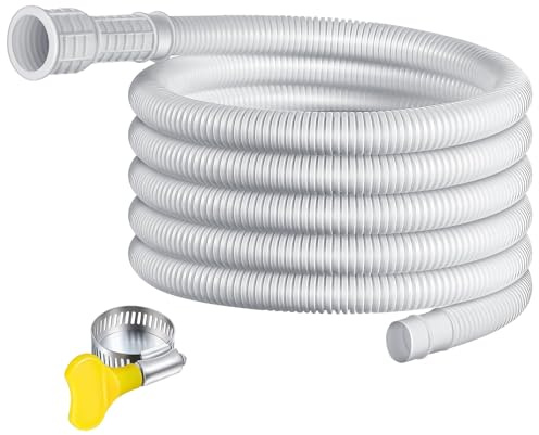 Manguera de desagüe para deshumidificador, manguera de desagüe de 4 m para aire acondicionado, manguera de CA con abrazadera de conexión, adaptador de goma cortable, manguera de drenaje flexible