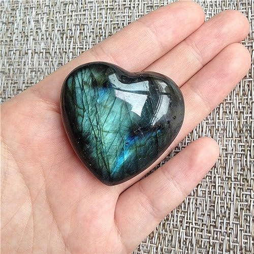 Grün Mondstein Kristall Labradorit Palm Stein Heilung Quarz Edelstein Worry Stone Herzform für Schmuck machen Sorgen Stein Therapie glatt