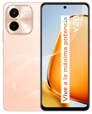 vivo Y28 Smartphone, 4 GB + 128 GB, 6000mAh, Cámara Principal de 50 MP, Altavoz estéreo con 300% Volumen, Pantalla de 6,68 Pulgadas, Doble SIM, teléfono móvil, Android 14
