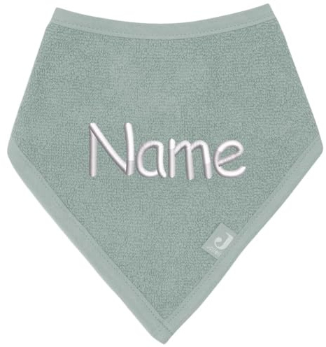 Personalisiertes Baby Halstuch aus Frottee Baumwolle mit Name bestickt Einheitsgröße zartes grün