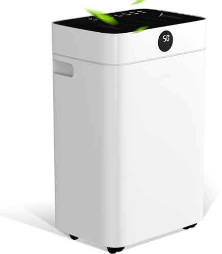 Luftentfeuchter Elektrisch,20L/Tag Hochleistungs Entfeuchter,Raumentfeuchter mit Wäschetrocknung, Ablaufschlauch,Timer und Abtauen, für Wohnungen,Badezimmer,Keller, 10 J. Gar