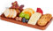 HouseJoy Bamboo Wooden Tray, Small Rectangular Serving Tray for Food, Brown 1