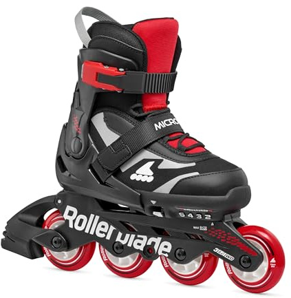 Rollerblade MICROBLADE, Pattini in linea Bambino, nero/rosso, EU: 36.5-40.5 (UK 4-7 / US: 5-8)