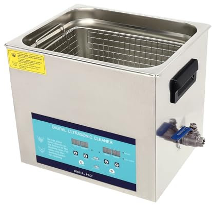 VonVVer Ultraschallreinigungsgerät Edelstahl 10L 250W - Ultraschallreiniger mit 0-80℃ Heizung 30min Timer Ultraschallreinigungsgerät mit Digitaler Anzeige 120dB für Zahnprothesen Uhren Gläser (10L)