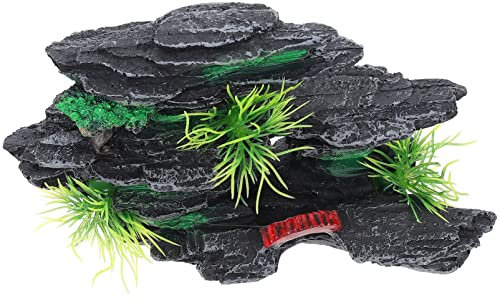 Happyyami Décoration Aquarium Résine Artificielle Figurine Simulée De Roche pour Aménagement De Poisson Et Décor Naturel Ornement Lifelike pour Aquariums Et Bassins