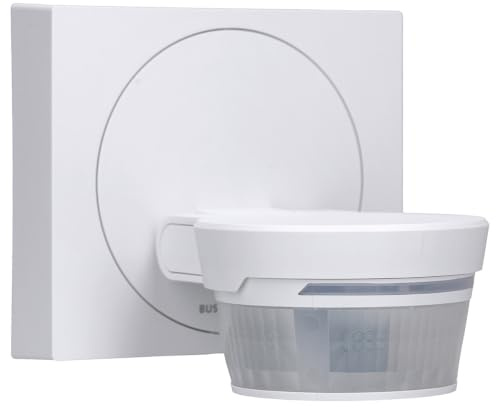 Busch-Wächter Pro Set: Busch-Jaeger 6851/22-134 220° BT | Bewegungsmelder mit Steuerung via Bluetooth App flexible Montage + 6851/DR-134 Designrahmen Studioweiß