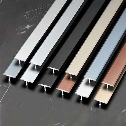 Coayuou Fußboden Leisten Aus Aluminium 90cm* 3 Stück Uebergangsleisten T-Profil Türleiste Boden Türübergangsschiene Für Haus & Wohnung(Silber,8mm)