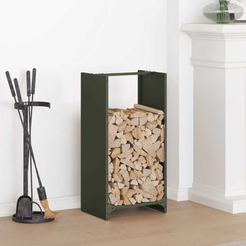 GCHDHAPB Firewood Rack Olive Green 40x30x80 cm Cold-rolled steel