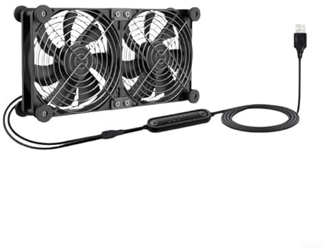Ventilateur de refroidissement USB avec 3 vitesses de réglage pour routeurs et armoires industrielles ultra silencieux à 18 36 dB IP68 étanche et construction (F030122505TJ-2M)