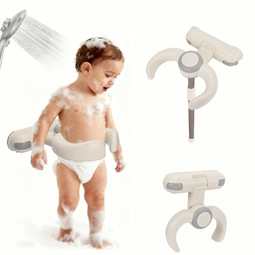 Soporte Ducha Bebé | Altura Reg. 26-35cm | Antideslizante Asa Seguridad | Plegable sin Instalación | BPA-Free 6-36 Meses