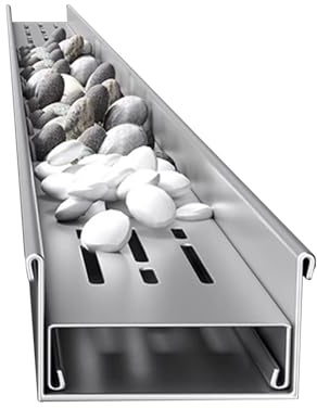 Canale di drenaggio a U in acciaio inox, per esterni, grondaia, per terrazze, kit di scarico a basso profilo per giardini e paesaggistica (100 x 20 x 4 cm)