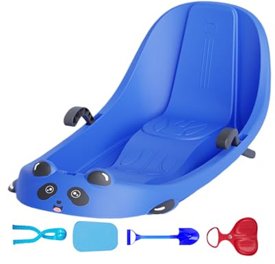 Snow Sled for Kids,Built-in Backrest Sport Supplies | Toddler Sled with Built-in Brake | for Cold Weather Girls Children Preschoolers Snowy Hills Park Backyard Playground