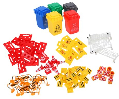 MOLUCKFU 67 pièces Panneaux de Signalisation et Mini Cônes de Circulation Jeu Éducatif pour Garçon Fille Apprentissage Sécurité Routière et Coordination Main-œil Interactif pour Éveil et