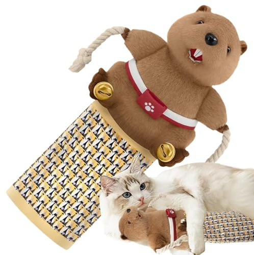 Interaktiver Katzenhandschuh – Wrestling-Spielzeug mit Teaser-Glocke zum Spielen | Weiches Handpuppen-Design mit eingebautem Klangelement für Zuhause, Wohnung, Wohnzimmer und Unterhaltung, 46 cm