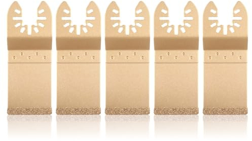 COZERI 5 Stück Multitool Werkzeug Sägeblätter Hartmetall Zubehör Für Fliesen Fugenmörtel Beton Mauerwerk Oszillierende Klingen Für Multifunktionswerkzeuge Ideal Zum Schneiden