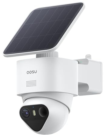 aosu T2 Ultra 4K Security Cameras Wireless Outdoor, TrueColor Night Vision, AI Triple Detection, 360° Auto Tracking, Solar Powered WiFi Camera for Home Security, 1Pack