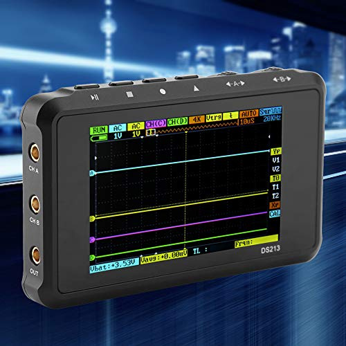 ViaGasaFamido DS213 Digitales Oszilloskop-Tablet, 4 Kanäle, Tragbare Mini-LCD-Hochspannungstastköpfe, USB für Elektroniktests und Engineering