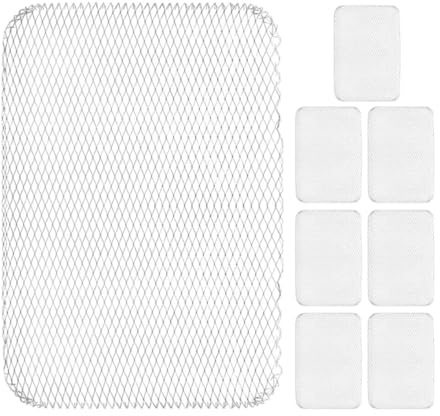 NUOBESTY 8pcs Non-stick Metal Barbecue Grill Mesh Mats for Outdoor Grill Reusable Bbq Accessories with Heat-resistant Mesh Pads for Gas and Electric