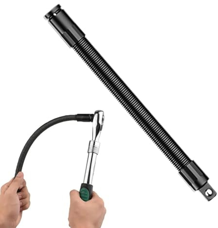 Barre de prolongation flexible | Embout 12,7 mm de clé à cliquet | Rallonge de douille à rotation 360° | Pour boulons, accès dans les , réparation automobile, entretien machines, tâches atelier