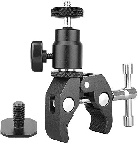 Anwenk Ball Head Clamp Camera Ball Mount Clamp w/ 1/4-20 Tripod head Hot Shoe Adapter and Cool Super Clamp