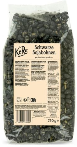 KoRo - Graines de soja noires grillées et salées 750 g - Snack croquant pour l'entre-deux grillé sans graisse