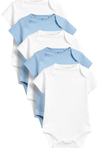 NEXT Nyfödda pojkar 5-pack enfärgade babybodys Blå/Vit 80-86