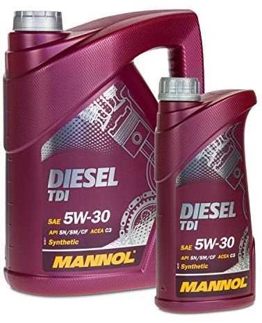 MANNOL 5 + 1 (6 Liter) Diesel TDI 5W-30 PUPME DÜSE 505.01 MOTORÖL